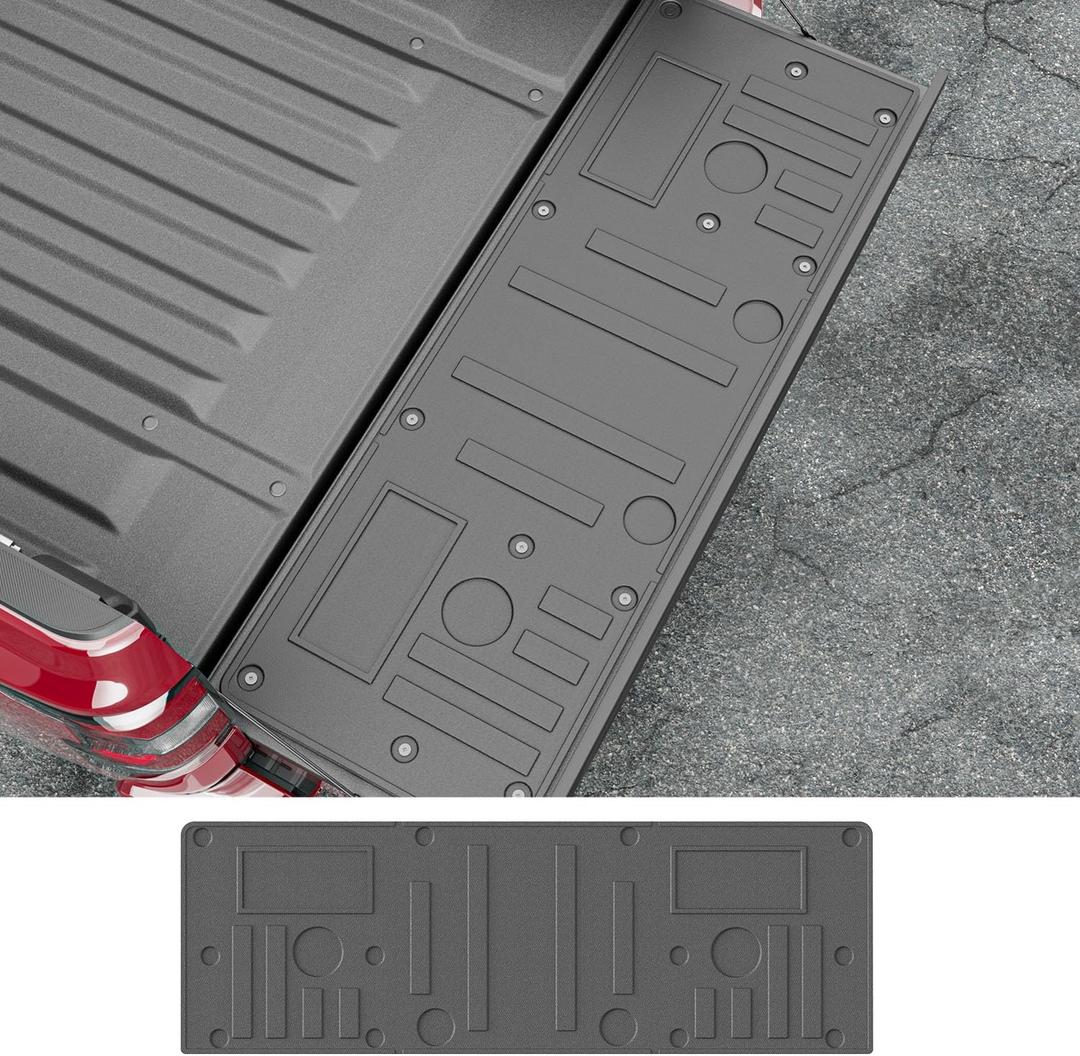 powoq Tailgate Mat Compatible with 2022 2023 2024 2025 2026 Nissan Frontier Tailgate Liner TPE Truck Mat Replacement for 2022-2026 Nissan Frontier Accessories(Circle Style Tailgate Mat)