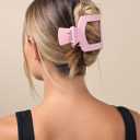 AWAYTR Flat Hair Clips For Women Lay Flat Claw Clip for Hair 4Pcs Large Square Hair Claw Clips (Pink+Blue+Green+Light Yellow)