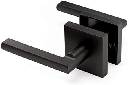 Linkaa Passage Door Locks, Matte Black Door Lever, Bedroom Bathroom Door Handles Keyless Interiort, Exterior/Interior Door Handle. (Passage, Matte Black)