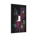 2 x Butterfly Flowers Floral Vibrant Watercolor Decorative Light Switch Cover 1 Gang Single Toggle Device Electrical Faceplate Switchplates Decorator Outlet Wall Plate for Bedroom living Room Decor