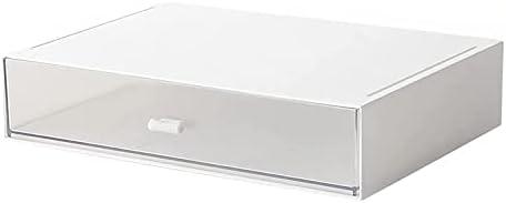 Desk Organizer with Drawers Stackable Storage Drawers, Plastic Compact Desk Storage Box Great for Office School Home Small Space- 1drawers (White)