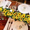 Uieke 3 Pack Artificial Sunflower Garland, 7.5ft/Strand Silk Sunflowers Hanging Vines Flowers with Green Leaves for Room Kitchen Garden Birthday Wedding Baby Shower Party Table Decor Large