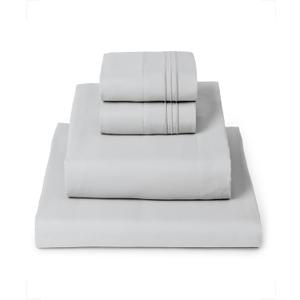 Mellanni Queen Sheets Set - 4 PC Iconic Collection Bedding - Hotel Luxury, Extra Soft, Cooling Bed Sheets - Wrinkle, Fade, Stain Resistant (Queen, Light Gray)