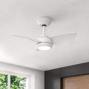 GREENEVER 30 Inch Small Ceiling Fan with Light, Remote Control, Quiet DC