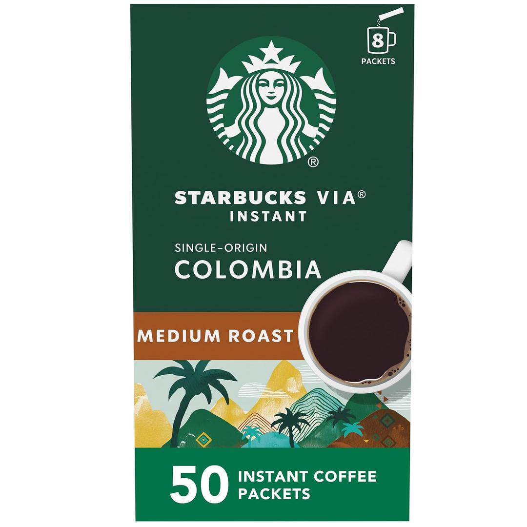 Starbucks VIA Ready Brew Colombia Coffee, 50-Count (EXP 02/24/27)