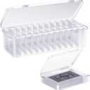 12 Pcs Playing Card Box, Clear Trading Card Storage Organizer 3.86 x 2.91 x 0.94 Inch Plastic Card Deck Case Snap Closed Holder Storage Organizer for Gaming Cards, Business Card Storage (12)