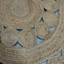 RIANGI Hand Woven Jute Area Rug - Braided Round Rug 4 Feet for Living Room | Rustic Beige Reversible Farmhouse , Kitchen, - Vintage Natural Braided Entry Floor Décor Circle Boho Round Rugs 4 feet