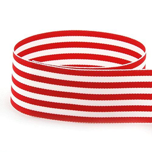 USA | American Made 1-1/2" Red & White Monarch Striped Grosgrain Ribbon - 20 Yards