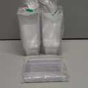 Zezzxu 7 oz Square Mini Dessert Cups with Spoons - 50 Pack Plastic Pudding & Parfait Cups Party Dessert Shooters for Serving Trifle Mousse Cake Appetizer Fruit