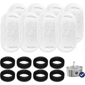PawsPik SS-01 Pet Water Fountain Replacement Filters, 8 - Pack