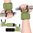 GPANDAG Weight Lifting Hooks for Men and Women(Pair), 330 LB Heavy Duty Gym Lifting Wrist Strap Hook for Deadlifts, Pull-Ups, Strength Training, 0.4inch Grip Weightlifting Hooks for Teen (Army Green)