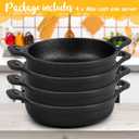 Ziliny Mini Cast Iron Skillets 5 x 5 x 1.3 Inch Cast Iron Pan Small Ramekin Set Black Casserole Dish Cookware Oven Safe Mini Skillets for Kitchen Indoor Outdoor Picnic (4 Pack)