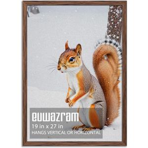 Rustic Walnut 19x27 Frame - Single Frame, 19 x 27 Poster Frame for Artwork, Puzzles, Photos and Movie Posters Picture Frames