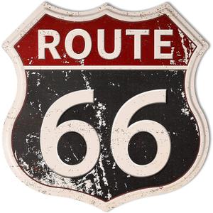 HANTAJANSS Route 66 Road Signs Vintage Room Decor Metal Sign Retro Road Sign Tin Decor Sign for Home, Room & Garage Wall Decoration 12 12 Inches