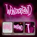 Wonderland Neon Signs Alice In Wonderland Neon Light for Wall Art Decor, Dimmable Pink LED Neon Lights for Bedroom Theme Hotel Bar Decorations Halloween Christmas Kids Gifts 7 * 16 IN