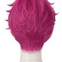Anime Cosplay Wigs Hot Pink Short Wigs for Men Halloween Party Costume Wig