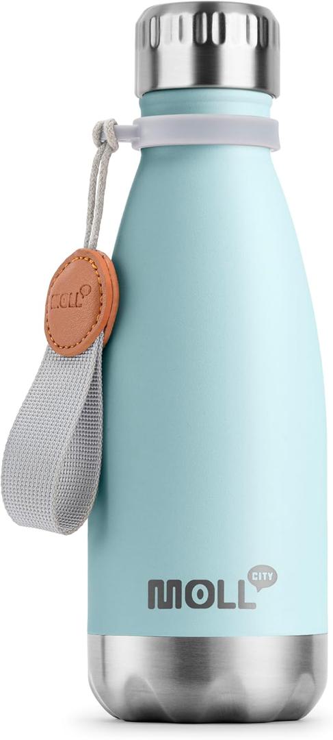 12 oz Water Bottle for School-Small Stainless Steel Vacuum Insulated Water Bottles-Leak Proof for Boys Girls (Baby Blue)