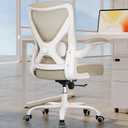 Ergonomic Office Chair - X-Shaped Computer Desk Chair Comfy, Gaming Chair, Office Chair with Lumbar Support, Mesh Office Chairs, Desk Chair for Long Hours(White Beige)