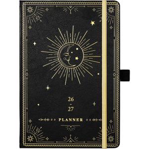 Planner 2026-2027 - Academic Planner 2026-2027, July 2026 - June 2027, 5.75" x 8.25", 2026-27 Weekly and Monthly Planner, Faux Leather planner 26-27 with Back Pocket & 40 Notes Pages - Moon
