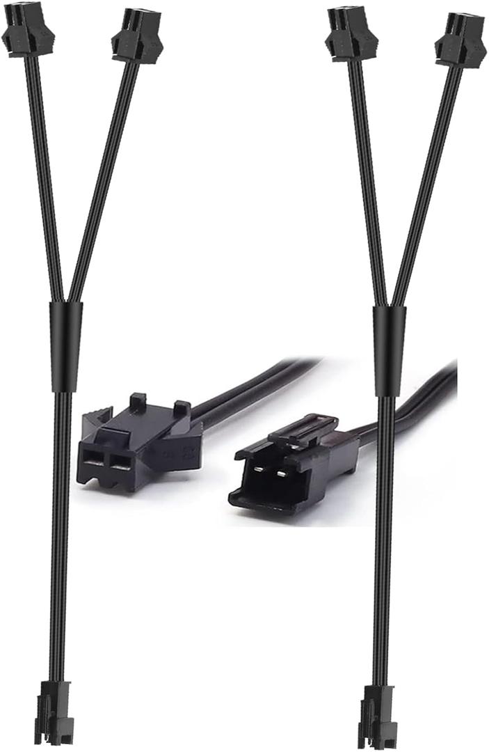 Ourbest 1 Female to 2 Male Extension Core Splitter Wire Cold Light Connectors for Neon Led Strip Y Cable, EL Wire Extension Cable Line, 2Pcs