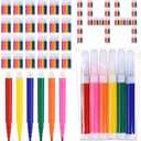 Watersay 144 Pcs Mini Markers Bulk Colored Pen 3.4 Inch Vibrant Colors Portable Short Colored Markers Assorted Multicolor Watercolor Marker Pen for Adult Office Supplies (6 Colors)