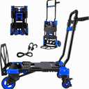 330lb Folding Hand Truck with Brake Handle, Portable Dolly Cart with Retractable Handle,Heavy Duty Hand Cart for Moving/Luggage/Travel/Office Use,Blue