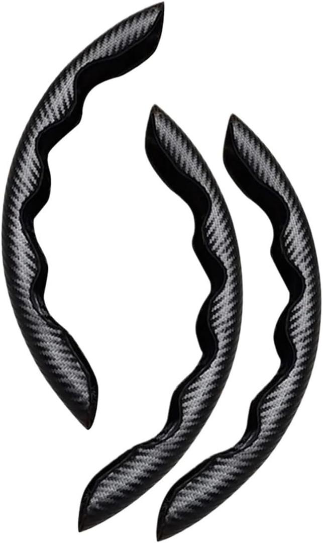 Ultrathin Sweat-Absorbing Cover Carbon Fiber Steering Wheel Cover Car Interior Accessories(Black)