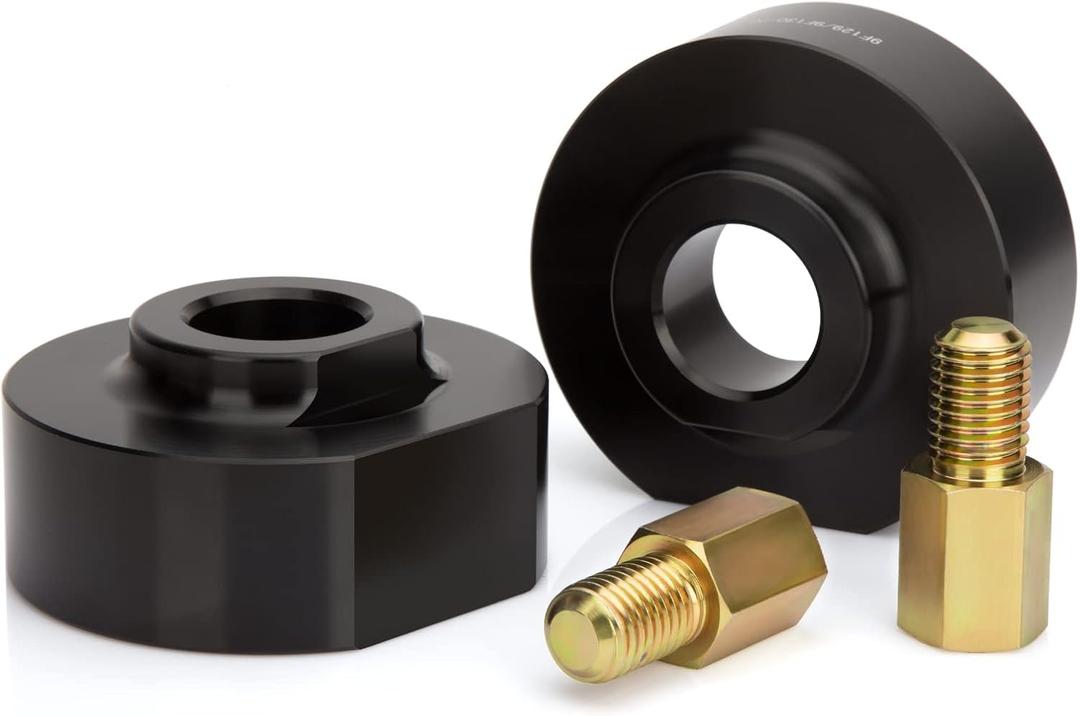 Dynofit 2 Inch Front Leveling Kit for 2WD 1981-1996 Ford F150 1999-2022 F-250, F-350 Super Duty, 2000-2005 Excursion, 2" Lift Spring Spacers with 3/4" Stud Extenders