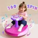 VROGTIK Sit and Spin Toys for Toddlers 1-3 Girls, 360 Toddler Spinning Seat with LED Lights and Music Christmas Birthday Gift for 1 2 3 Years Old Girl Sensory Toys Toddler Activities