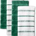 KitchenAid Albany Kitchen Towel 4-Pack Set, Green/White, 16"x26"