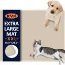 KVK Dog Food Mat, 39.429.5in Extra Large Silicone Pet Feeding Mat - Waterproof, Non - Slip, Chew - Resistant for Food & Water, Protect Floors (Cream)