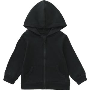 ROMPERINBOX Unisex Solid Baby Sweatshirts Hoodies, Lightweight Full Zip-up Jackets Coat 0-3 Months