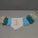 The Big One Highchair Banner - Sea Blue High Chair banner, Surf Beach First Birthday Decor Tassel, Under the Sea 1st Birthday High Chair Banner for Cake Smash, Photo Props