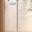 KES Toilet Paper Holder Stand, Freestanding Toilet Paper Roll Holder with Modern Natural Marble Base, White Freestanding Toilet Tissue Holder SUS304 Stainless Steel Brushed Finish BPH284S1-2