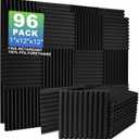 Acoustic Foam Panels, 96-Pack 12x12x1 Sound Proof Foam Panels for Walls Soundproofing Wedges Studio Foam, Noise Absorbing