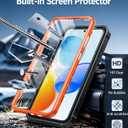 FNTCASE for Samsung Galaxy S25-Plus Case: for Galaxy S24-Plus Case with [Built-in Screen Protector & Kickstand] [Military-Grade Drop Protection] Heavy Duty Protective Full Body Shockproof TPU Orange