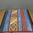 RUGSURE Washable Area Rugs 9' x 12' - 1/6 Thick - Moroccan-Inspired -Stain & Water Resistant Non-Slip - Resistant Rug for Living Room, Bedroom, Nursery, Pet & Child Friendly (Blue and Red)