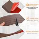 Threshold Ramps for Doorways Self-Adhesive Rubber Ramps for Door Threshold Rubber Door Threshold Ramp for Wheelchair Stroller Scooter Reducer Ramp (Brown, 3 Wide x 6.6' Long)