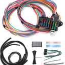 14 Circuit Wiring Harness Universal for Street Muscle Car Hot Rod Rat XL Copper Wire Harness 12V Fuse Wiring Harness Kit Compatible with Chevy Ford Chrysler Mopar Muscle Car