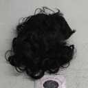 Topcosplay Men's 80s Mullet Wig - Black Curly Male Wig for Halloween Costumes, Punk Rocker Style