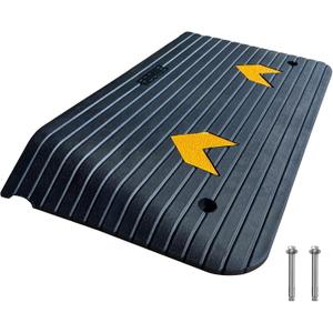 Rubber Threshold Ramp for Doorways Heavy Duty 7.5cm 3" Rise Wheelchair Ramp, 1 Pack Recycled Rubber Power Curb Ramp for Door Threshold Wheelchair Scooter Ramp Curb Ramp(RTR75)