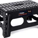 Flottian 9" Folding Step Stool for Adults and Kids 15-Inch Extra Wide Stool Holds Up to 300 lbs,Non-Slip Folding Stools with Handle,Compact Plastic Foldable Step Stool for Bathroom,Kitchen,ect (Black)