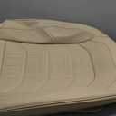 Beige Car Seat Covers Front Pair, Breathable Leather Automotive Front Seat Covers & Headrest for Comfortable Driving, Compatible with Most Cars Sedans SUV Pickup Trucks