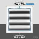 24" X 24" Aluminum Return Filter Grille for 1" Filter - Easy Airflow - Linear Bar Grilles [Outer Dimensions: 26.5w X 26.5h]