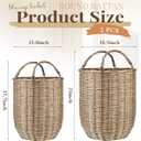 Boao Set of 2 Large Rattan Storage Basket - Round Handwoven Wicker Blanket Organization Baskets with Handles for Home Planter Decor, Laundry Hamper