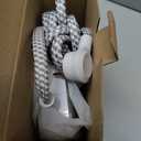 15FT Extension Cord, Flat Plug Power Strip with USB C, 4 Outlets with 4 USB Ports, Wall Mount, Overload Protection, Desk Charging Station for Office, School, Dorm Room Essentials, ETL Listed (White)