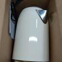 SUSTEAS Electric Kettle - 57oz Hot Tea Kettle Water Boiler with Thermometer, 1500W Fast Heating Stainless Steel Tea Pot, Cordless with LED Indicator, Auto Shut-Off & Boil Dry Protection, Beige