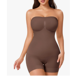 CtriLady Strapless Shapewear Bodysuit for Women Tummy Control Shapewear Seamless Full Body Shaper with Removable Straps, Medium
