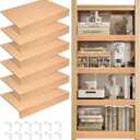Wire Rack Covers for Shelves, 6 Pack 36 x 12in Wires Shelf Ccover for Pantry Waterproof PVC Wood-Look Shelves Cover for Cabinet Kitchen Bathroom Shelving Decoration