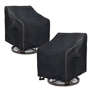 LSongSKY Outdoor Swivel Rocker Chair Cover 2 Pack,Patio Swivel Chair Covers for Outdoor Furniture,Rocking Chair Covers Waterproof (27.5W x 32.5D x 39H Inch) Black